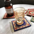 Rubber Persian Carpet Coaster Rubber Base Woven Mouse Pad Desk Mat for Office Use Home Decor Computer Users Desk Protection. 
