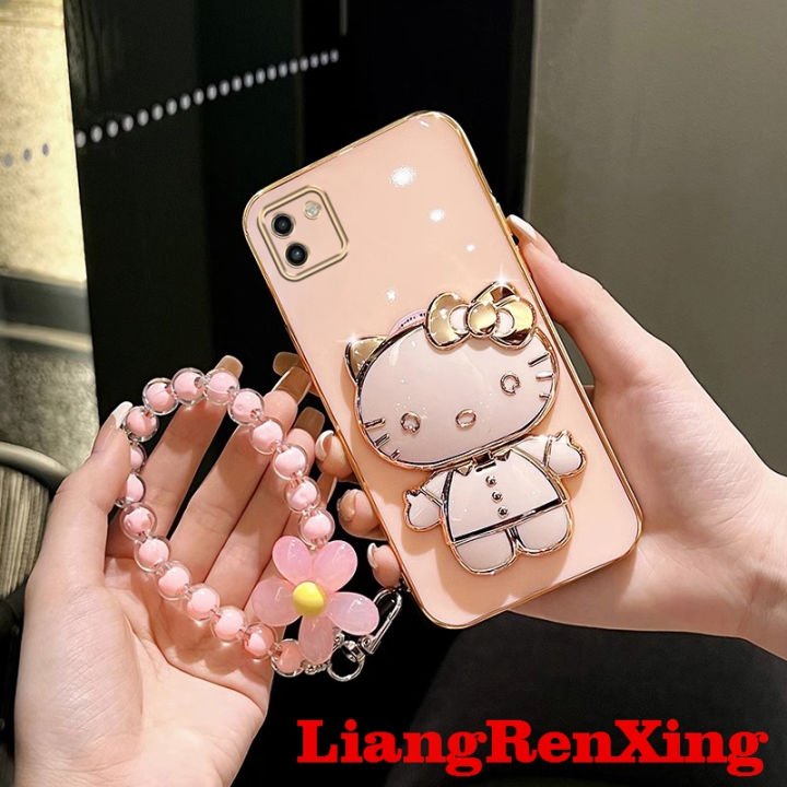 Casing SAMSUNG A03 5g phone case Softcase Electroplated silicone shockproof Protector Smooth Protective Bumper Cover new design for girl with holder back cover DDHK02