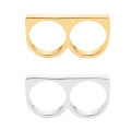 Hip Hop Smooth Finger Tiger Big Ring Men Punk Double Two Finger Double Ring Jewelry Men Finger Gold Ring. 