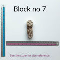 Block no 7. Wooden Blocks for block printing on fabric. These are hand carved block printing Wooden Stamps for textile art block print colours and paints.. 