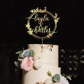 Personalized Golden Cake Topper for birthday gift  with Names for Weddings. Gift Items GG001. 