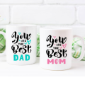Pack of 2  Customize Mug - Best father ever - Best mother - Best mom ever - Best dad ever - Gift for parents - Picture Mug - Name Mug - Anniversary gift - wedding anniversary. 