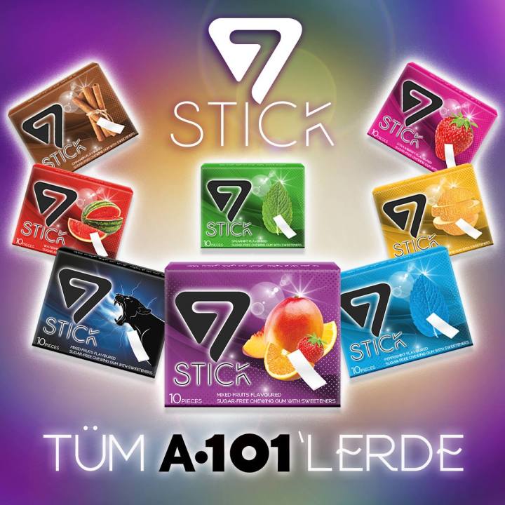7 Stick Bubble Gum Strawberry,Mint , Pepermint and others flavours Pieces (Pack of 4) Imported