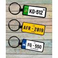 Metal keychain Number Plate Design Double Side. 