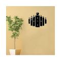 Blocks Design Acrylic Wall Clock - Black. 