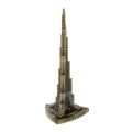 Burj Khalifa Metal Tower Model For Home & Office Decoration - Antique Golden Statue Sculpture (12cm) Collectible Monument Decorative Showpiece. 