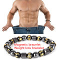 Magnetic Therapy Bracelet Beads Hematite Stone Health Care Weight Loss Jewelry. 