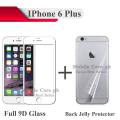 Apple iPhone 6 Plus White Full 9D|5D|6D|10D|11D|21D Tempered Glass Screen Protector Full Glue Edge To Edge + Back Clear Jelly Protector Soft Film Protection For iPhone 6+. 