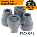 Pack of 2 Durable Replacement Walking Stick Rubber/Cane Tips, Extra Stability, Non-Slip Grip. 