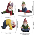 4Pcs Funny Garden Gnomes, Yoga Dwarf Garden Ornaments, Fairy Garden Gnome Accessories Miniature Decorations. 