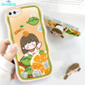 ZeroQiQi for iPhone 7 Plus 8 Plus Back Cover With Free Holder Cute Girl Wavy Phone Case Camera Protection Transparent TPU Soft Cover for Girls. 
