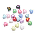 St. kunkka 50Pcs UV Colorful Heart Acrylic Beads Perforated Peach Heart Beads For DIY Jewelry Making Bracelet. 