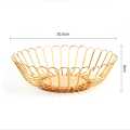 Golden Luxury Fruit Basket Countertop Fruit Vegetable Basket Bowl for Kitchen Counter, Metal Wire Countertop Fruit Bowl Basket Holder for Kitchen | Gold Modern Storage Table Centerpiece with Wood Stand | Home Décor 1pcs. 