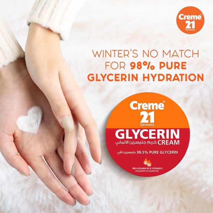 Creme 21 Germany Glycerin Cream 99.5% Pure Glycerin  with Pro Vitamin B5 & Vitamin E Almond oil all Skin Types 125ml / 250ml