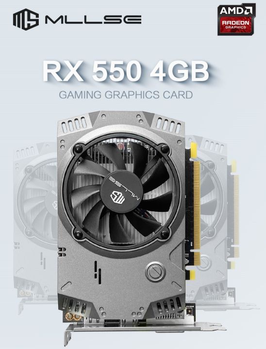 MLLSE AMD Radeon RX 550 4GB Video Graphics Card GDDR5 128bit PCI-E X16 HDMI DP DVI RX 550 4gb Desktop Gaming Video Card