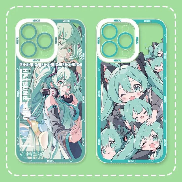 Kawaii H-Hatsune Miku Phone Case for Samsung Galaxy S24 Ultra S23 S22 S21 Plus S20 FE S10 Note 20 10 Pro A14 A34 A54 Soft Cover