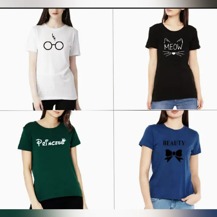 Pack%20Of%204%20Printed%20T-Shirt%20For%20Girls%20And%20Women%20-%20Image%204