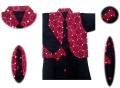 New Top Stylish Embroidered, Stylish Sleeves, Black Frock for Girls with Red Printed coati. 