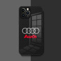 Luxury Car Audi LOGO Phone Case For Iphone 14 Pro Max 13 12 11 Mini X Xr Xs 8 7 Puls 6 Toughened Glass. 