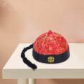Chinese Oriental Hat Silk Party Costume Cap for Dance Cosplay Photography Red Black 54cm. 