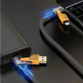 The Tech Dazzle-USB C Cable 4in1 Cable [65W 4 in 1 Charging Cable, 4FT] Flat Braided USB C Charger Cord with Data Transfe, Multi Charging Cable Combo Type C/USB A/Lightning Port for iPhone iPad & Most Devices. 