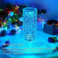 Elegant Rose Crystal Rechargeable Table Lamp – LED Diamond Touch Sensor Desk Lamp with RGB Remote Control, 16 Color Changing Night Light, USB Battery-Powered Projection Lamp, Home Decor for Bedroom, Living Room, Nightstand, Parties, Gifts, and Special Day. 
