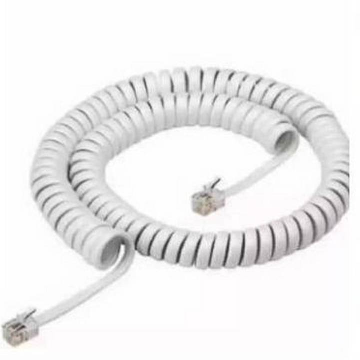 Landline Telephone Set Receiver Cable white
