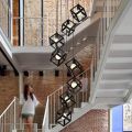 1 in 8 Multi square Lights Staircase Creativity Long Villa luxury staircase chandelier Large Pendant Lights Ceiling Light for Living Room Duplex House spiral Villa luxury staircase chandelier Black. 