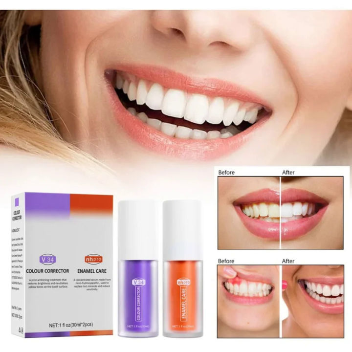 V34 Colour Corrector Serum Toothpaste Teeth Whitening Teeth V34 Colour Corrector Teeth Professional Dental Whitening Hygiene