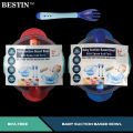 Baby Bowl Set Spoon Fork Suction Cup, Baby Bowl Set With temperature Sensing Spoon And Fork With Suction Cup, Training Baby Bowl Set Suction Bowl Plastic material factory baby item heat sensitive baby bowl and spoons feeding set no spill. 