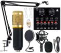 BM800 Condenser Microphone Full Kit Adjustable Mic Suspension_Boom Scissor Arm Shock Mount and Double Layer Pop Filter for Studio Recording & Broadcasting Live steaming Gaming Black. 