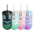 T-WOLF Thunder Wolf V15 Hole Mouse Hollow Honeycomb Wired USB Luminous Game Office Home Computer Cross-Border. 