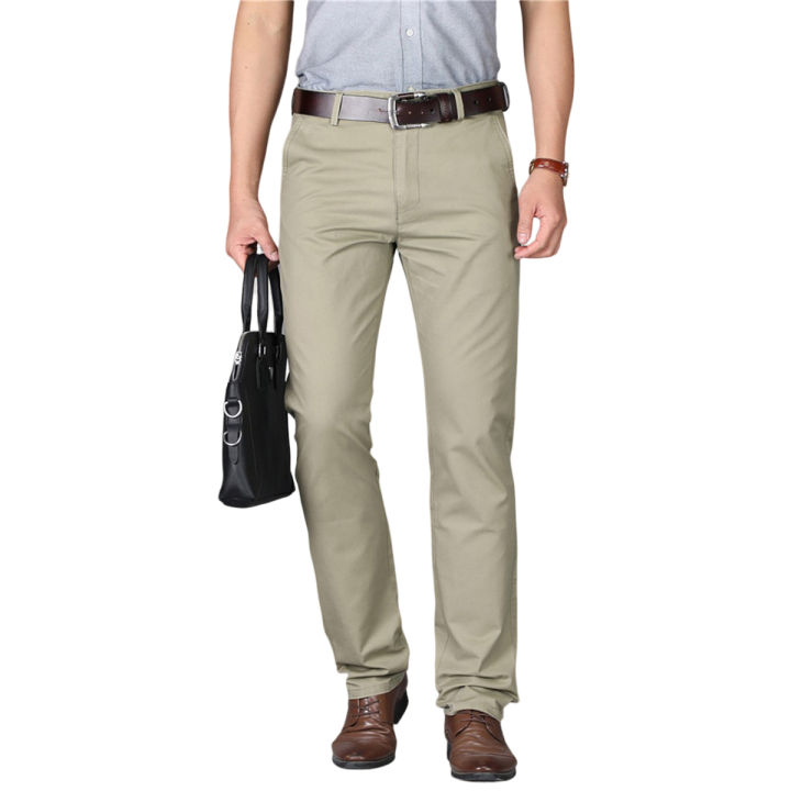Mens pants in Khaki Color Cotton Jeans Material - Khaki Pants