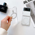 Relaxtoo For Samsung Z Fold 3 Magnetic Transparent Shell Luxury Fashion Mobile Phone Back Cover Case Anti-drop Shockproof Non-slip. 