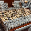 Cotton Crysal Double Bed Sheet Set -Double Bed Sheet -New Desion - Black Maple. 