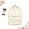 European Style Iron Birdcage Cake Rack Multi-Layer Glass Dessert Table Wedding Cake Plate, Cosmetics Storage Rack Bird Cage Different Layers Golden Chromium Color, Cosmetic Storage Rack, Makeup Organizer, Dressing Table Perfumes Organizer,. 