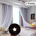 Migeet Star Curtains Stars Blackout Curtains for Kids Girls Bedroom Living Room Colorful Double Layer Star Window Curtains, 1 Panel (40"W x 52"L,). 