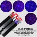 USB Car Roof Star Night Lights Projector, Sound Activated 3 Modes 2 in 1 Interior Car Roof Lights, Adjustable Romantic Portable Car LED Light Decorations for Car, Ceiling, Bedroom (Red/Purple). 