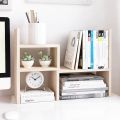 Jerry & Maggie - Desktop Organizer Office Storage Rack Adjustable Wood Display Shelf  Birthday Gifts - Toy - Home Decor  - Free Style Rotation Display - True Natural Stand Shelf White Wood Tone. 