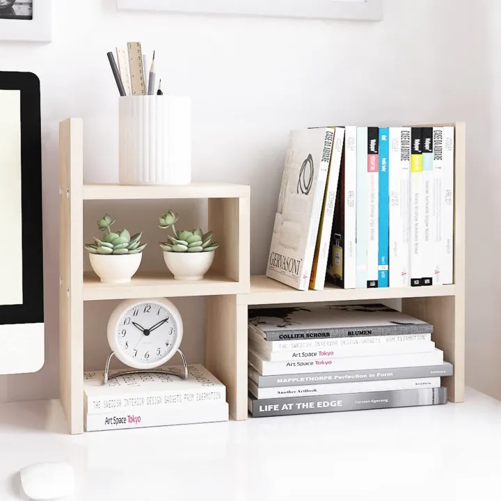Jerry%20&%20Maggie%20-%20Desktop%20Organizer%20Office%20Storage%20Rack%20Adjustable%20Wood%20Display%20Shelf%20%20Birthday%20Gifts%20-%20Toy%20-%20Home%20Decor%20%20-%20Free%20Style%20Rotation%20Display%20-%20True%20Natural%20Stand%20Shelf%20White%20Wood%20Tone%20-%20Image%206