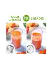 Hand Blender, Aicok 4-in-1 Immersion Blender, Stick Blender, 6 Speed Control, Hand Mixer Sets Includes Food Chopper, Egg Whisk, and BPA-Free Beaker (600ml), 400W, Black. 