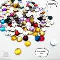 100 Pcs, Multicolor Crystal Flat Back stones, Beautiful Color. 