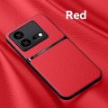 For VIVO iQOO 8 Pro Case With Metal Plate Phone Case For iQOO Neo 8 Pro Neo8 Magnetic Car Holder Leather Shockproof Back Cover. 