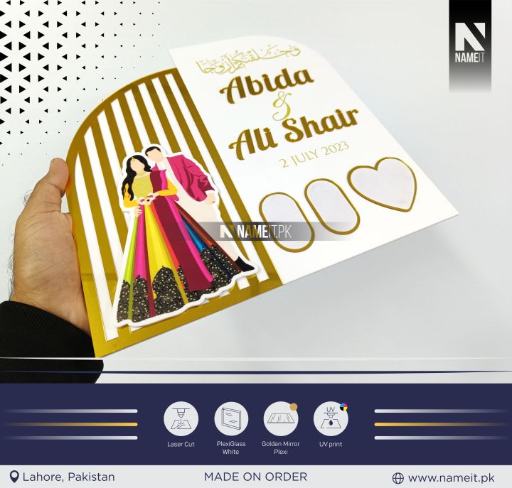 Nikkah Thumb Board, With your Name and Date, NIkkah Frame with UV Printed