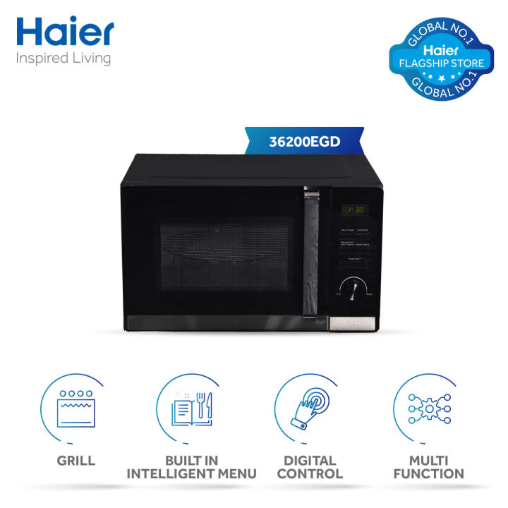 Haier 36L/ Grill/ HDL-36200EGD (Large Capacity + Built In Menu+ Internal Light + Pull Handle Door)/ Microwave Oven/ 1 Year Warranty