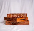 Handmade Wooden Tray with Cutwork Design |Pakistani handicraft Wooden Trays |Home Decor, Gift Set Kitchen, Living Room | Serving Tray for Hotels & Restaurants | Trays Serving For Breakfast | Wood Tray Set | Wooden Collection | Wood Decorations | Wonde. 