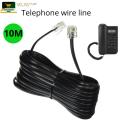 Black telephone cord, telephone cord, telephone extension cord, and cable wire.. 