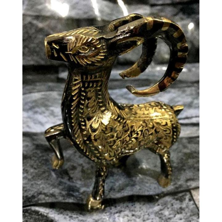 Markhor Brass Vintage Decoration Piece - Bronze - Capra falconeri 6inch