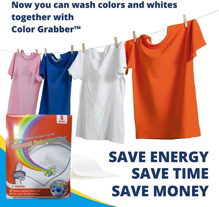 8 Sheets Stain Remover Sheets Protects Laundry From Color Runs or Bleeds Color Catcher, Dye Trapping Sheet Dirt Color Grabber for Laundry, Dye Catcher In-Wash Dye Grabbing Sheets