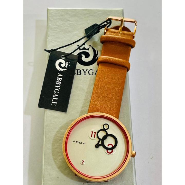 New Mens AbbyGale Analog Watch Qith 3 colours GOLD,Black And white black